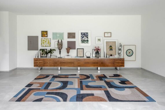 Louis De Poortere tapis LX 9196 Nuance Module Camel Blue interior 3